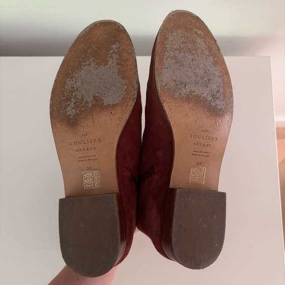 Sezane Low Paula Suede Boots Dusty Rose Size 39 - Picture 6 of 7